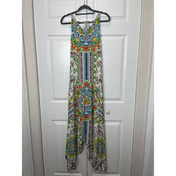 Anthropologie Ella Halter Tunic Sleeveless Handkerchief Hem Maxi Dress Size XS S - Picture 10 of 13